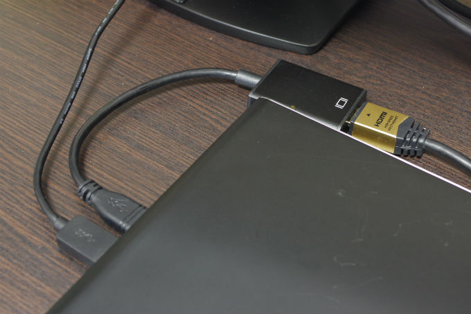 USB HDMI変換ケーブル 接続例